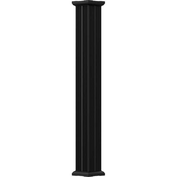 AFCO 9' x 7-1/2" Endura-Aluminum Column, Square Shaft (Post Wrap Installation), Non-Tapered, Fluted, Textured Black