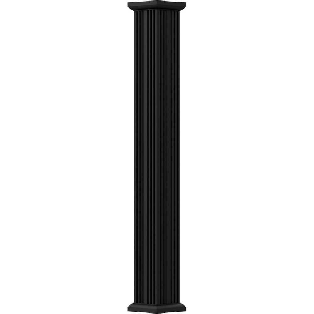 AFCO 12 in. x 8 ft. Textured Black Non-Tapered Fluted Square