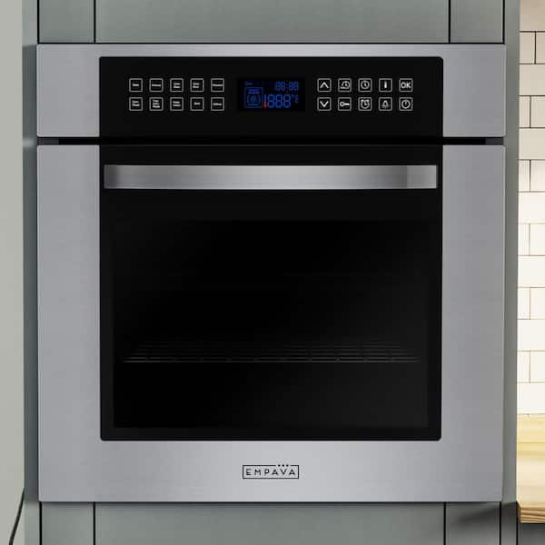 Empava 24 in. Single Wall Electric Oven with Convection in Stainless Steel - Soft Controls