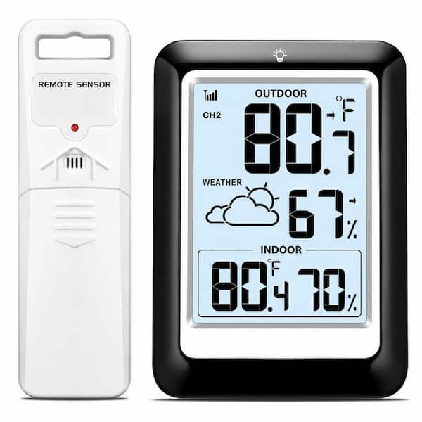 LCD Indoor Outdoor Thermometer Weather Station Hygrometer High Precision Temperature Humidity Monitor