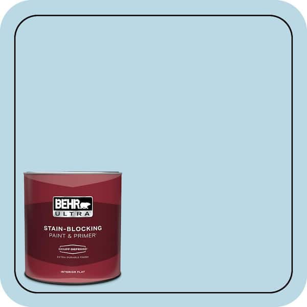 BEHR ULTRA 1 qt. #M490-1 Breezy Blue Extra Durable Flat Interior Paint & Primer