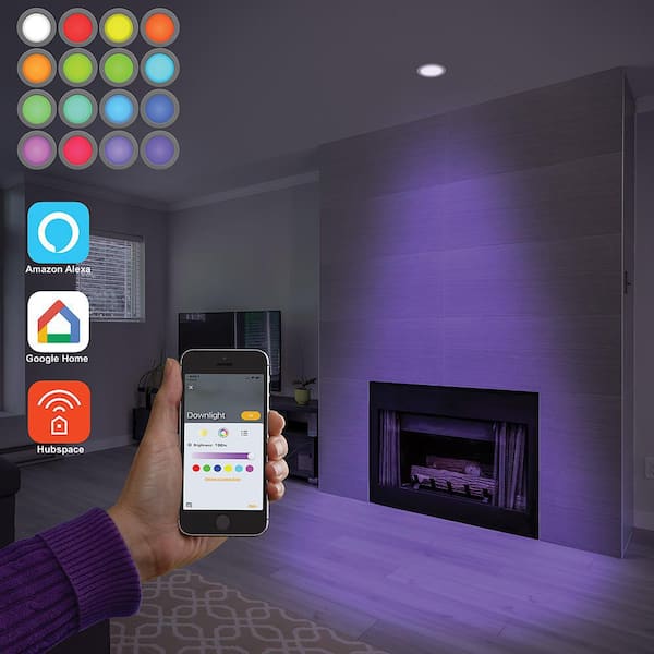 4 in. SMART Integrated LED Recessed Light Trim Wireless Powered by Hubspace Adjustable CCT New Construction (8-Pack)