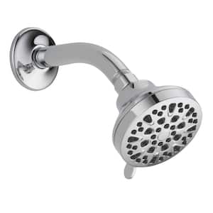 4-Spray Patterns 1.5 GPM 3.31 in. Wall Mount Fixed Shower Head in Chrome