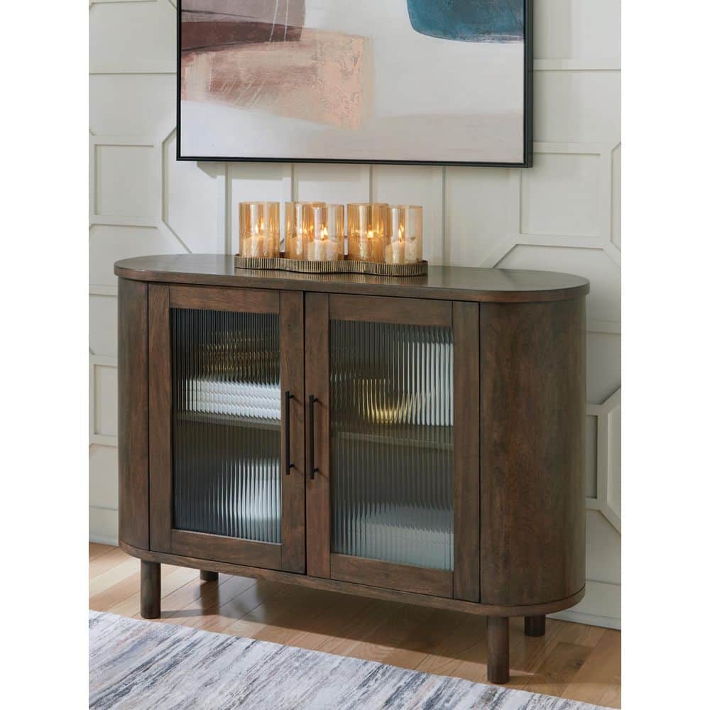 【美品】IDEE SHELF CABINET MEDIUM Signature DESIGN BY ASHLEY Mayridge Medium Brown 34 in. Accent