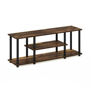 Turn-N-Tube 44 in. Amber Pine and Black Particle Board TV Stand Fits TVs Up to 50 in. with Cable Management