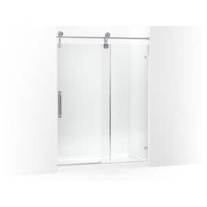 Artifacts 80.875 in. H x 58.25 in. W Frameless Sliding Shower Door with 3/8 in. Thick Glass in Polished Chrome