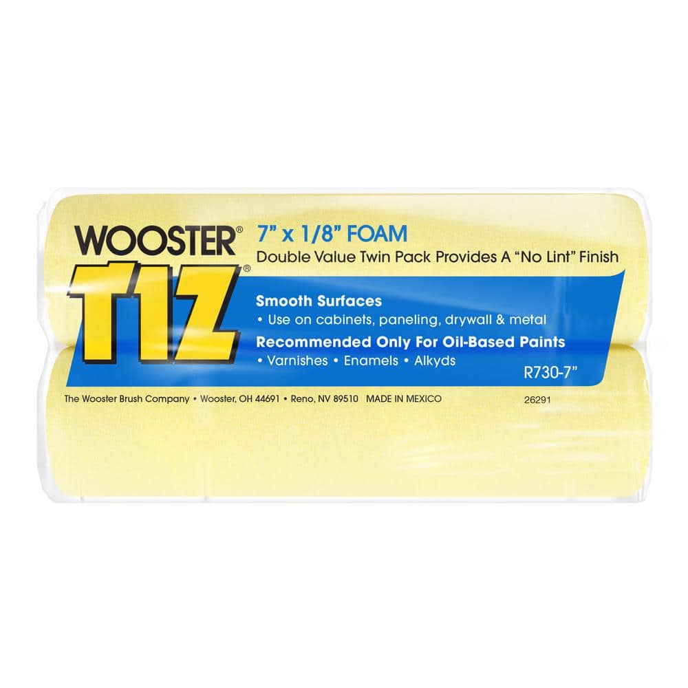 Wooster 7 in. x 1/8 in. Tiz Foam Roller Cover (2-Pack