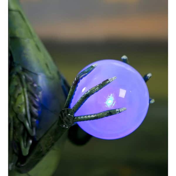 Evergreen Enterprises Green Metal Dragon with Solar Pearl Garden