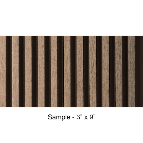 FROM PLAIN TO BEAUTIFUL IN HOURS Take Home Sample - Medium Slats 1/2 in. x 0.25 ft. x 0.75 ft. Ash Gray Glue-Up Foam Wood Wall Panel(1-Piece/Pack)