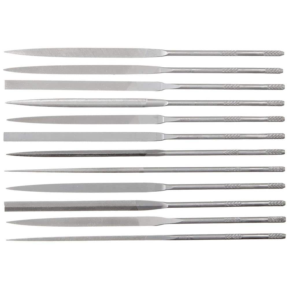 Swiss Pattern File Set Crescent Nicholson 5-1/2 in. Miniature 4-Cut Swiss Pattern Assorted ...
