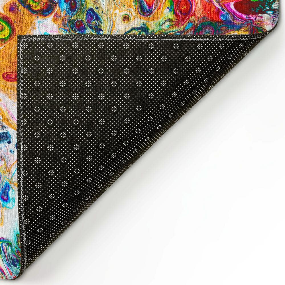 Kaleidoscope Multicolor Abstract Chenille 3' x 5' Area Rug
