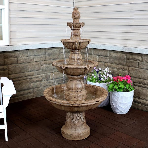 Palm Leaf 4-Tier Water Fountain Ceramic — Fountainland