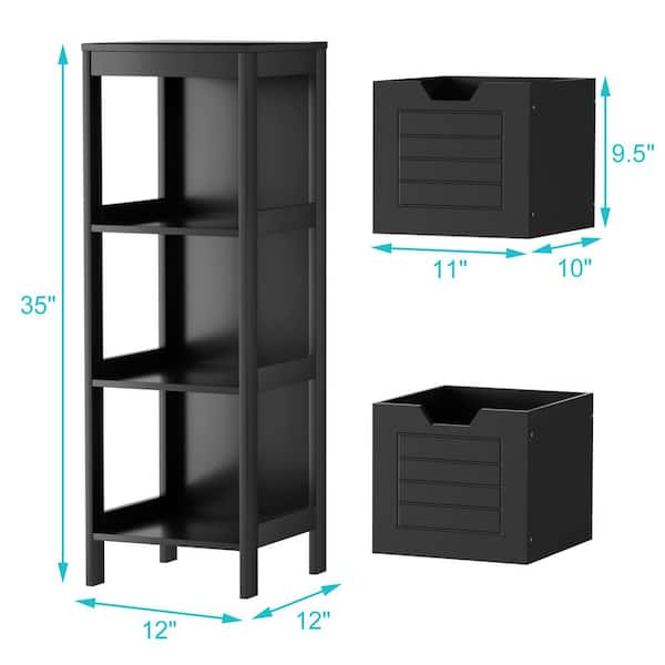 Black & Decker 3-Shelf/ 2-Drawer Laminate Workcentre Cabinet In Black  Stipple