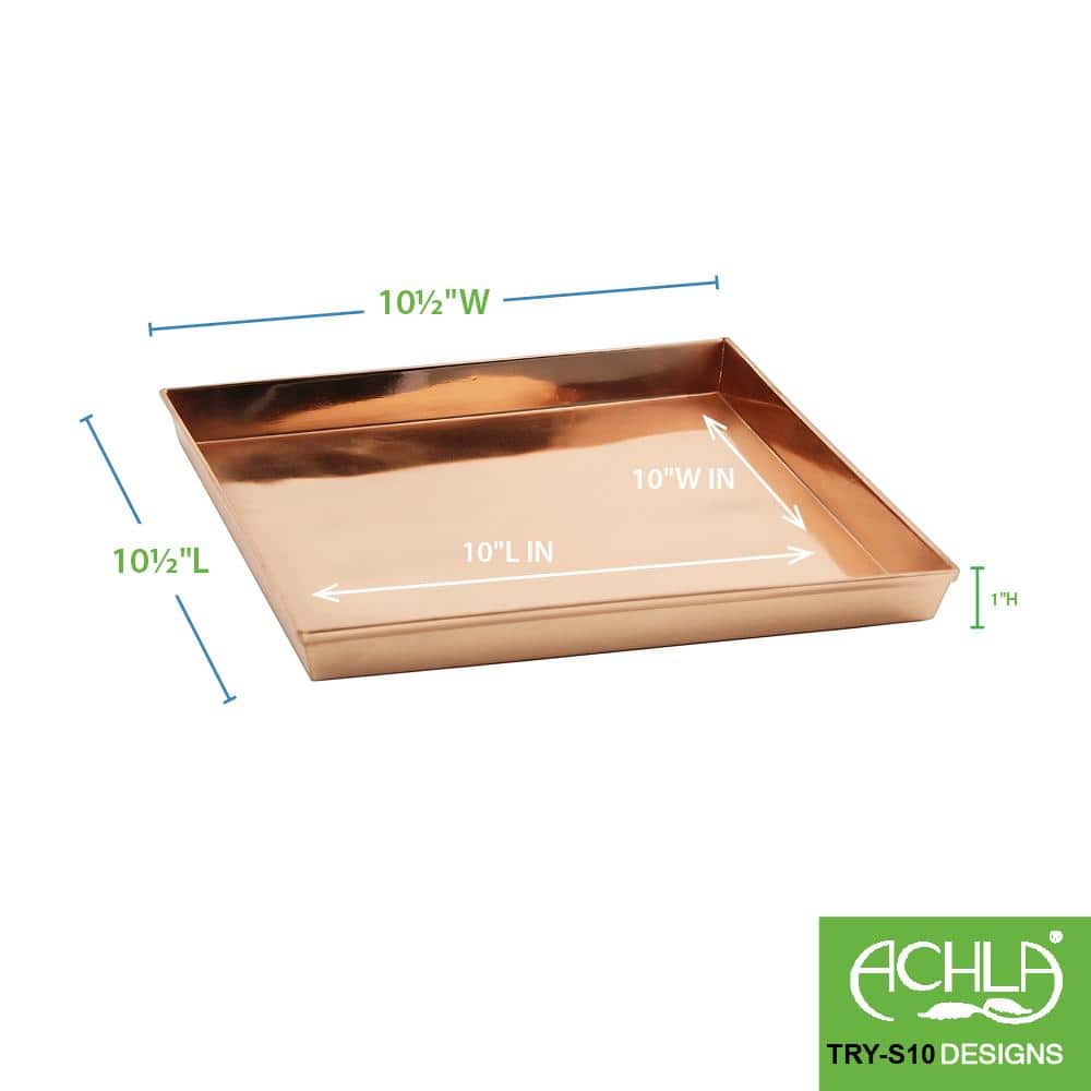 Square Copper Plated Stainless Steel Decorative Tray