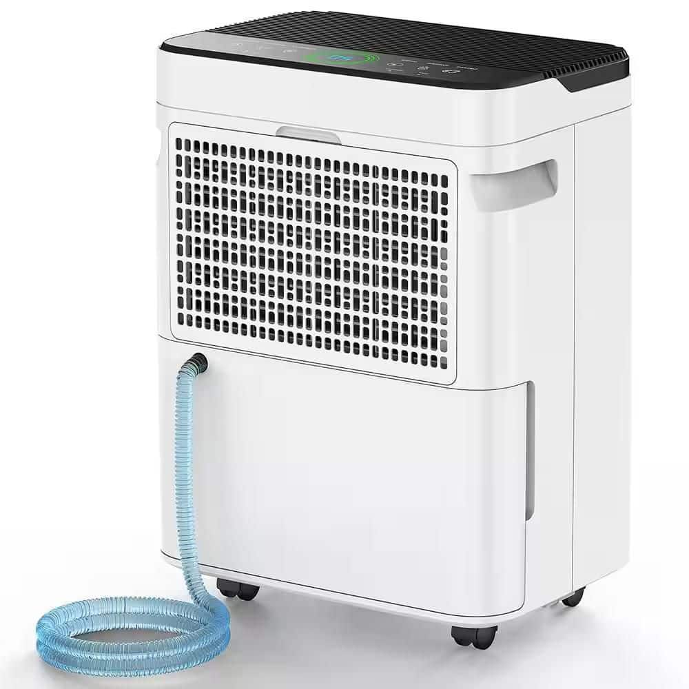50 pt. 4,500 sq.ft. Dehumidifier for Basement with Drain Hose, Bucket in White, Variable Speed, Quiet Cloth Dry, Ionizer price history on PriceWatchPro