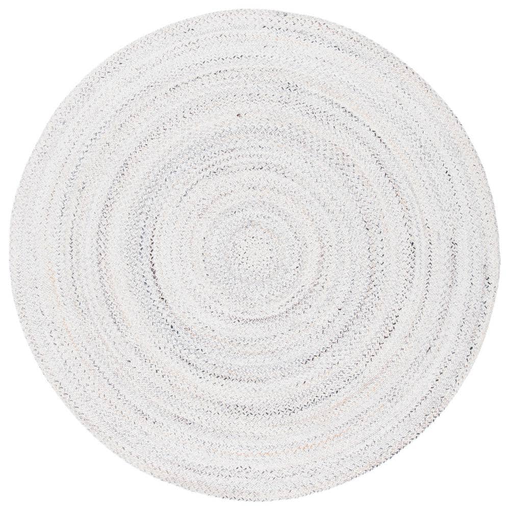 SAFAVIEH Braided Ivory 7 ft. x 7 ft. Gradient Solid Color Round Area Rug  BRD851A-7R - The Home Depot
