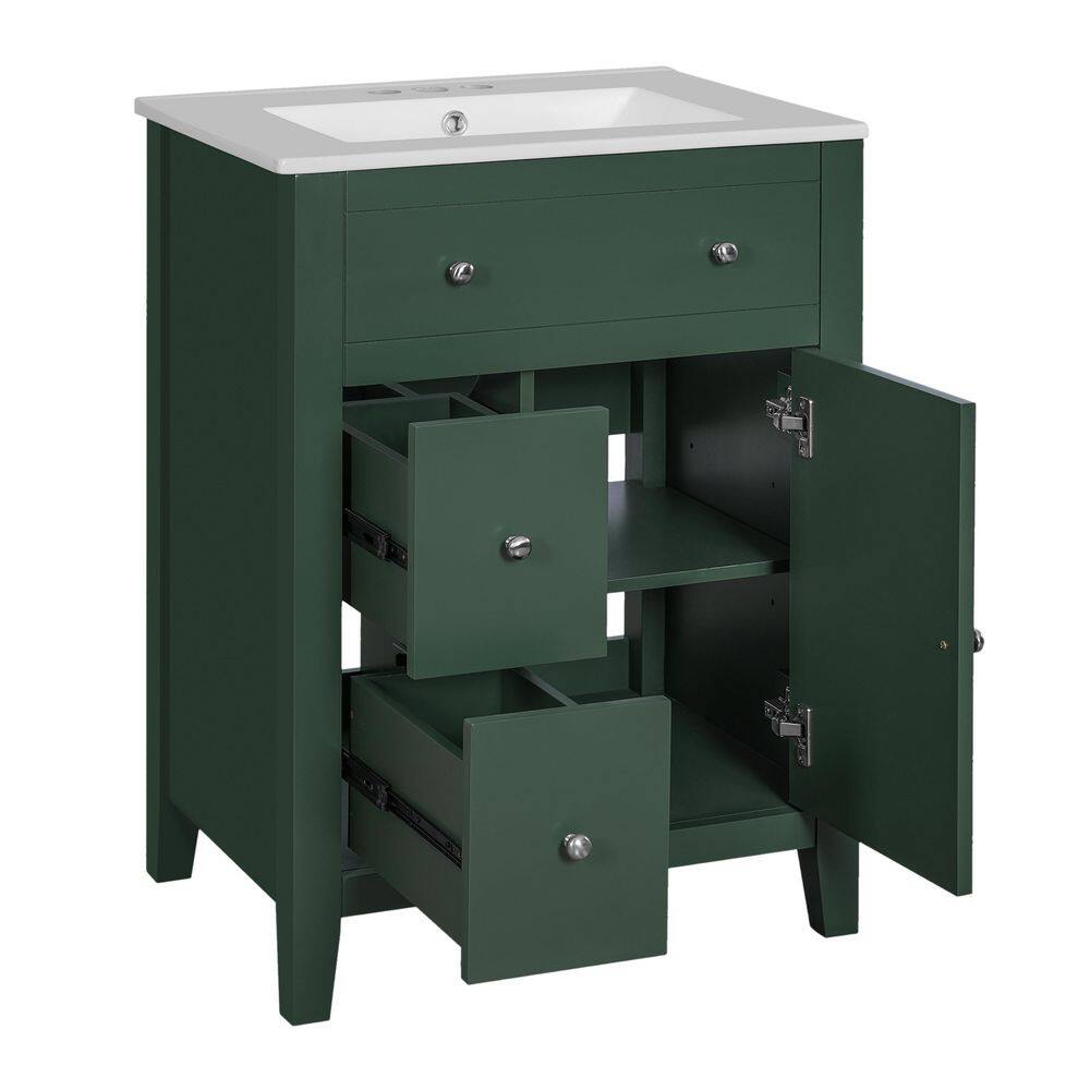 24 in. W x 18.3 in. D x 33.7 in. H Bathroom Green Linen Cabinet price history on PriceWatchPro