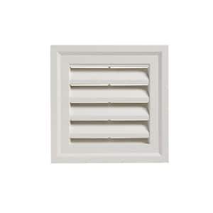 14 in. x 14 in in. Rectangular White PVC Weather Filter Gable Louver Vent