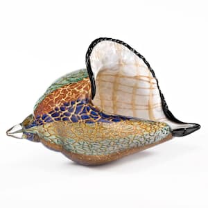 13 in. L x 8 ft. H Murano style Artistic Glass Large Conch Shell