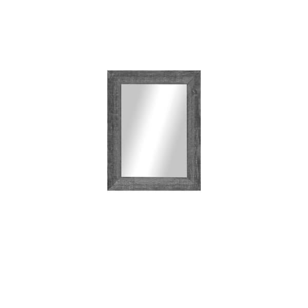 Unbranded Modern Rustic ( 32.5 in. W x 38.5 in. H ) Wooden Grey Rectangular Wall Mirror