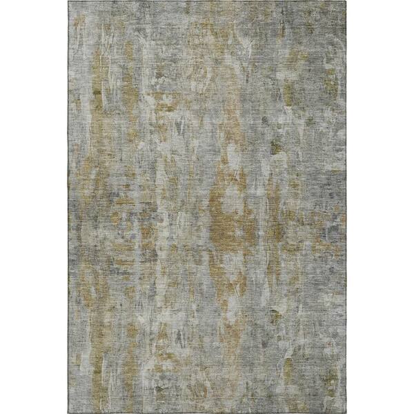 Mayfield Premium Machine Washable Abstract AMF2310 Pewter 10 ft. x 14 ft. Area Rug