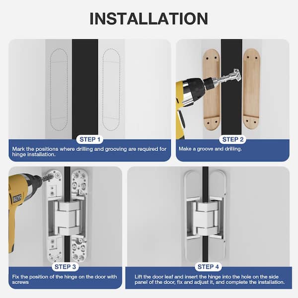 WINSOON 6 in. Invisible Door Hinge Zinc Alloy Hidden Door Hinge
