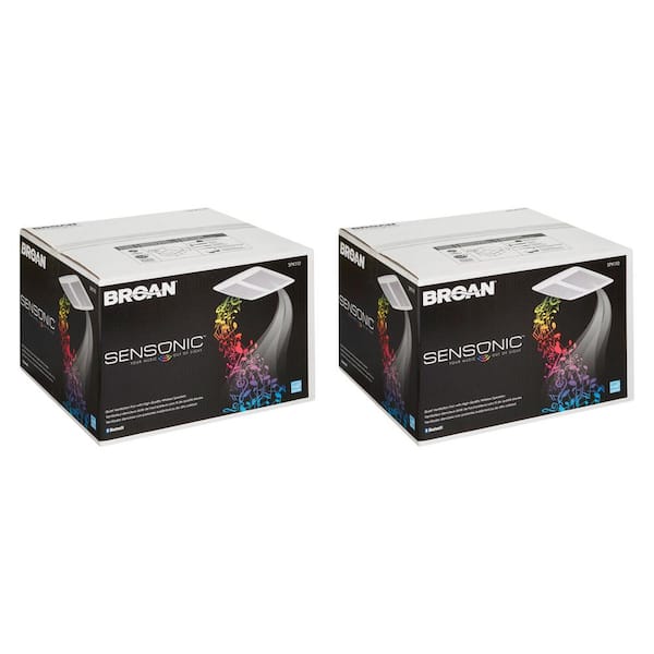 Broan-NuTone Sensonic Wireless Bluetooth Speaker 1 Sones Bathroom Ceiling Fan (2-Pack)