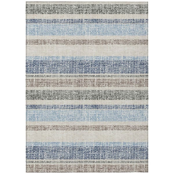 Chantille Machine Washable Indoor/Outdoor Abstract ACN2122 Navy 2 ft. 6 in. x 3 ft. 10 in. Area Rug