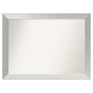 Brushed Sterling Silver 36 in. x 27 in. Custom Non-Beveled Wood Framed Bathroom Vanity Wall Mirror