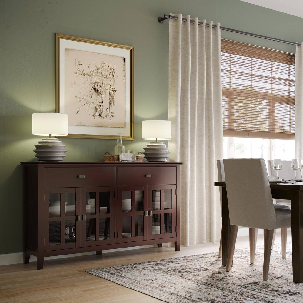 Russet Brown Solid Wood 60" Traditional Sideboard Buffet