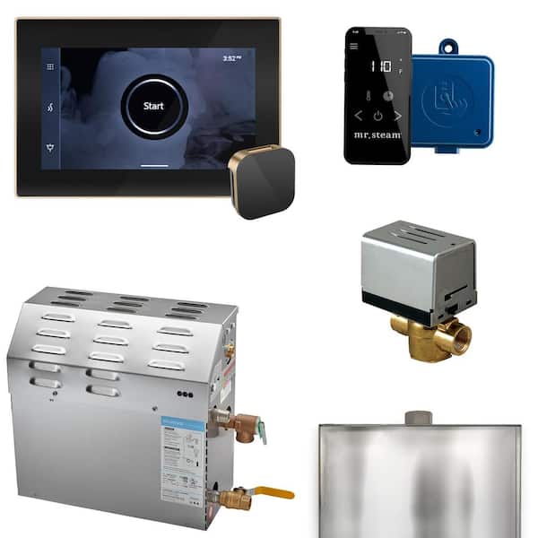 Mr. Steam MS (XButler) 6 kW (6000-Watt) Steam Shower Generator Package with iSteamX Control in Black Brushed Bronze