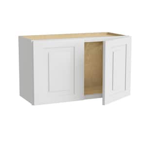 Grayson Pacific White Painted Plywood Shaker Assembled Wall Kitchen Cabinet Soft Close 36 in W x 12 in D x 18 in H