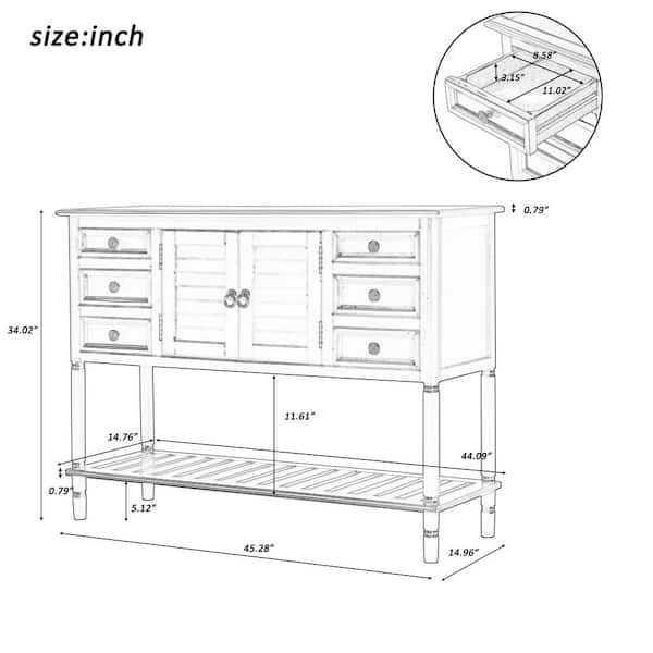 45 In Greige Standard Rectangle Wood, 45 Inch Width Dresser Dimensions