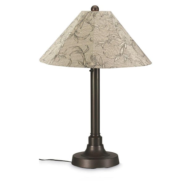 Patio Living Concepts San Juan 34 in. Outdoor Bronze Table Lamp with Bessemer Shade