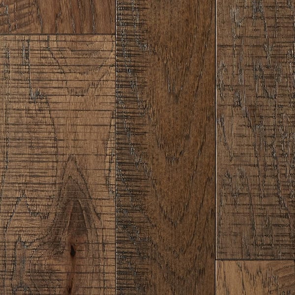 Chestnut Hickory 3/8 in. T x 4"x 5" x 6" Multi Width T&G Wirebrushed Engineered Hardwood Flooring (34.45 sq. ft./Case)