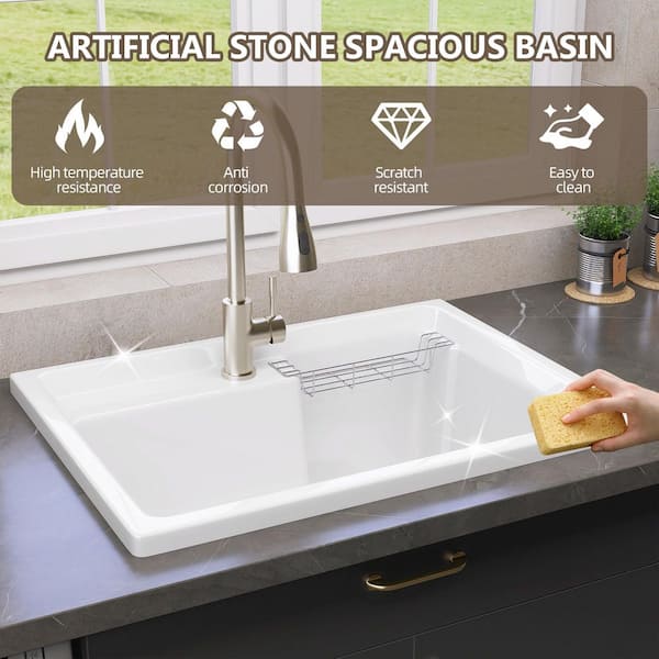Zeafive All-in-One 30 in. W x 22in. Drop-in Topmount Single Bowl