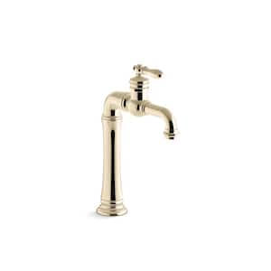 Artifacts Single-Handle SIngle Hole Bathroom Sink Faucet in Vibrant French Gold
