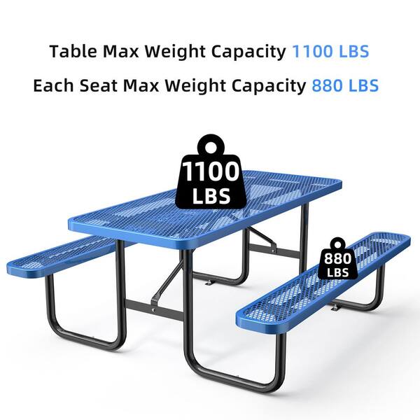Abruzzo 72 in. Blue Rectangular Industrial-Strength Steel