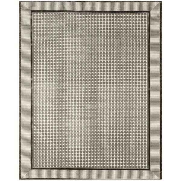 Nourison Nordic Ivory Grey 8 ft. x 10 ft. Geometric Contemporary Area Rug