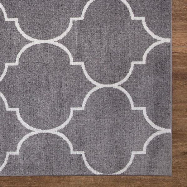 Jefferson Collection Morocco Trellis Gray 3 ft. x 4 ft. Area Rug