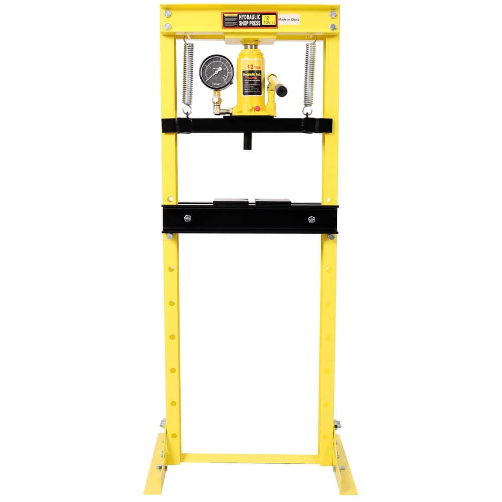 12 Ton Bottle Jack Shop Press with Gauge, Bend, Straighten, or Press Parts, Install Bearings, U-Joints, Bushings, Yellow price history on PriceWatchPro