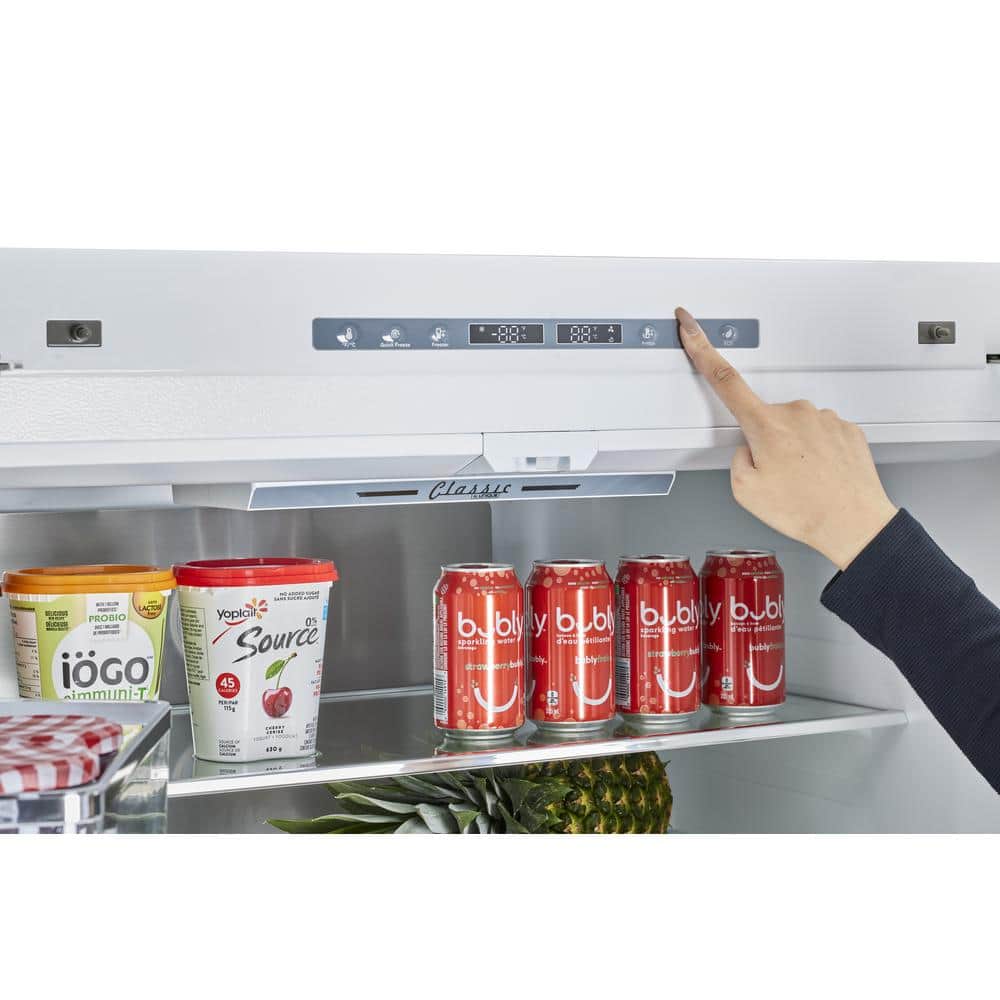 Marshmallow White Retro French Door Refrigerator with Ice Maker
