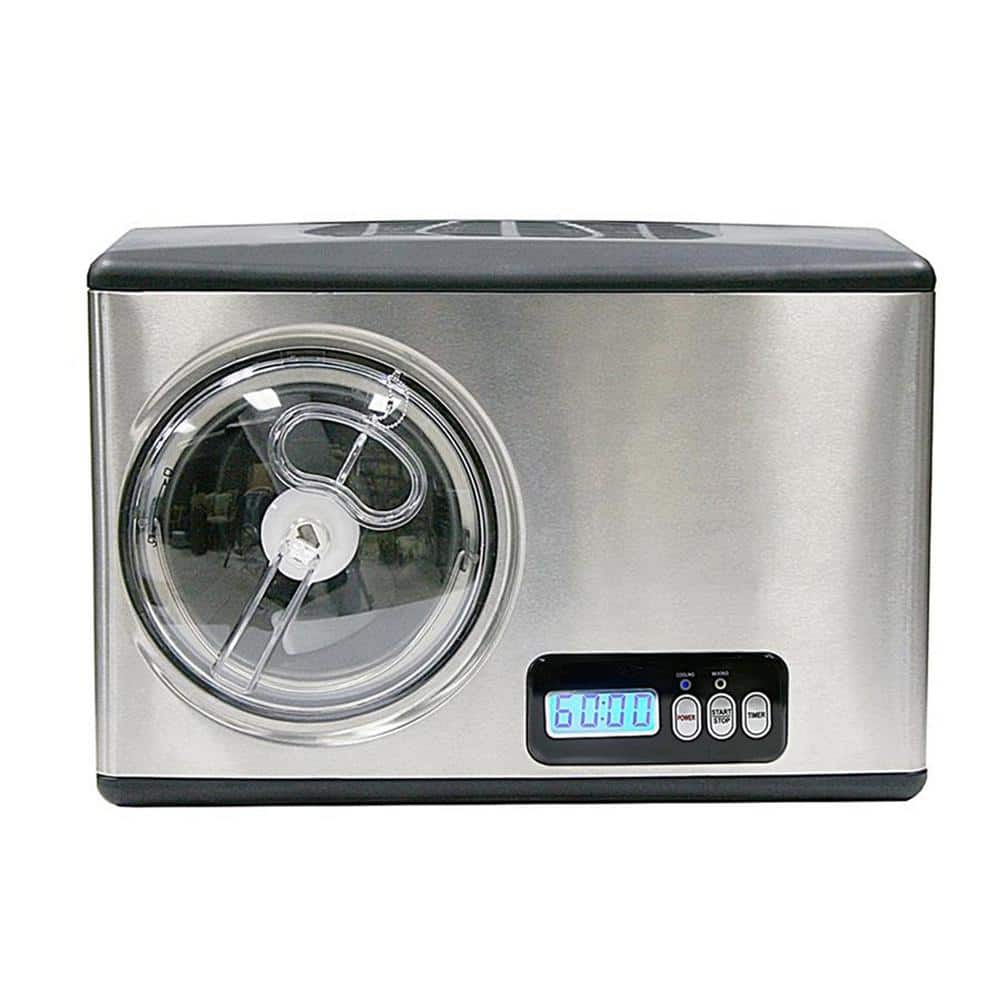 Whynter 1.6 Qt. Stainless Steel Electric Ice Cream Maker with Built-In Timer, Silver