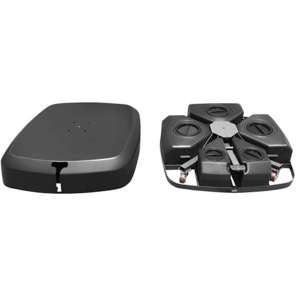 Kadehome Heavy Duty Patio Cantilever Patio Umbrella Base with Wheels for Garden Poolside Deck in Black