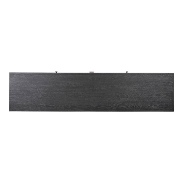 Flonnin Weathered Black TV Stand Fits TV up to 80 in. with Soft-Closing Drawers