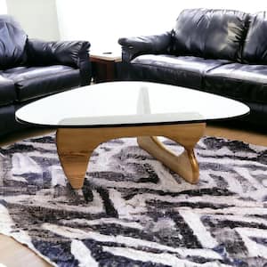 Mariana 50 in. Triangle Glass Brown Coffee Table