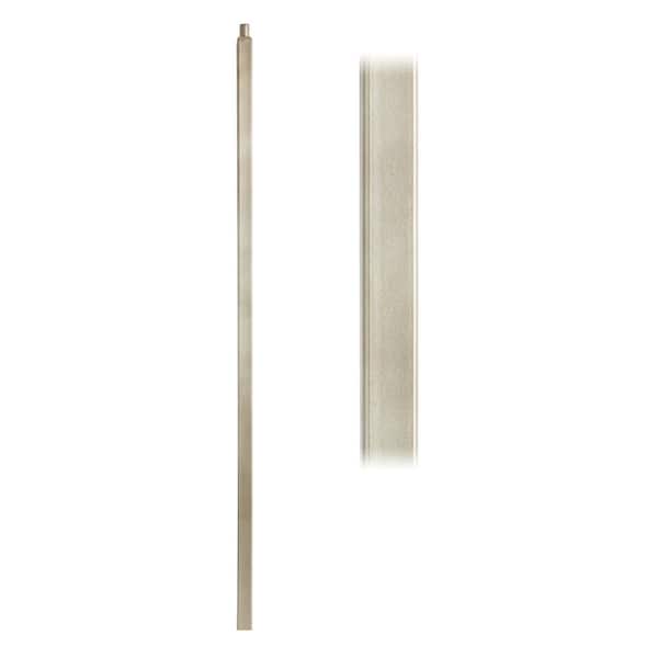 Ash Grey 16.5.8-T Plain Square Hollow 1.2 in. x 48 in. Iron Newel Support Post for Stair Remodeling