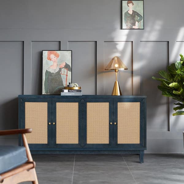 COWLOWN 59.80 in. W x 15.60 in. D x 32.30 in. H Antique Navy Blue