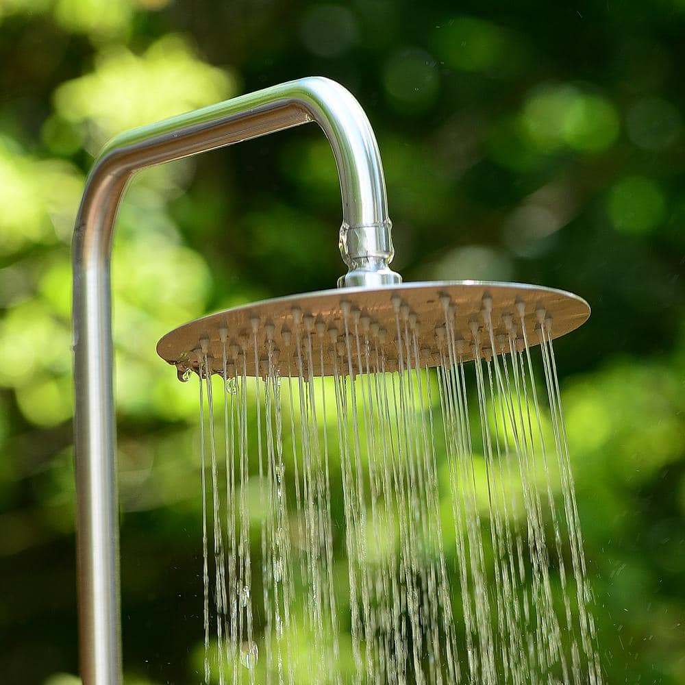Cedar and Stainless Steel Tower Outdoor Shower