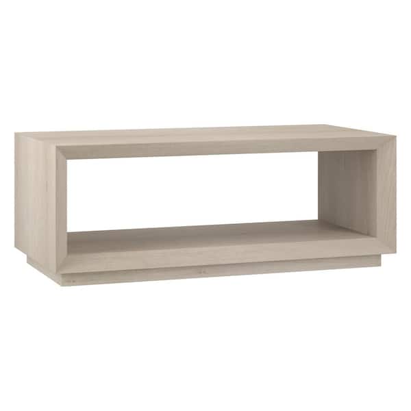 Tannen 47.5 in. Alder White Rectangle MDF Top Coffee Table